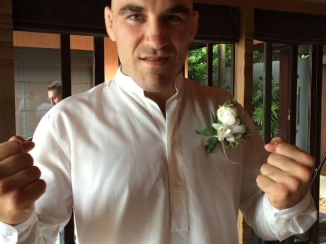 Groom Preparing for Villa Wedding