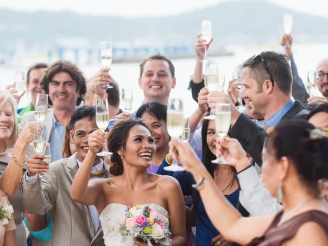 Champagne Toast Beach Wedding Phuket Thailand
