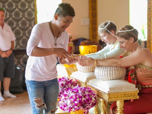 Unique Phuket Wedding Planners - Thai Monks Water Blessing